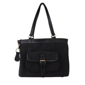 Dooney & Bourke East West Monogram Canvas Shoulder Bag Black Tote‎ Purse